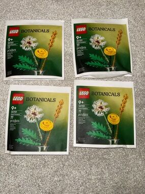 NWT LEGO Botanicals Yellow and Green Field Flowers Pack (4x)